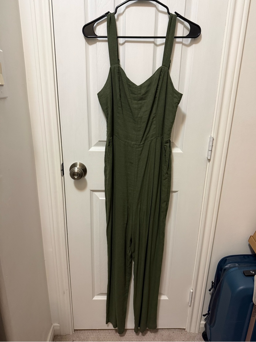 Old Navy olive green linen blend jumpsuit